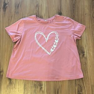 Pink Heart Graphic Kids T-Shirt